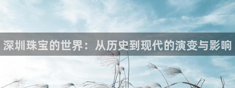 新宝5测速平台登录：深圳珠宝的世界：从历史到现代的演变与影响