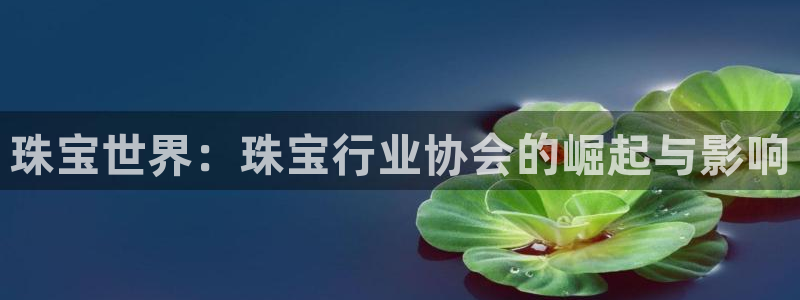 新宝5注册首页：珠宝世界：珠宝行业协会的崛起与影响