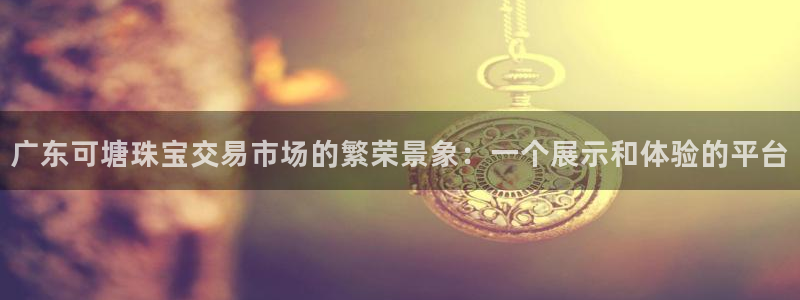 新宝5是什么：广东可塘珠宝交易市场的繁荣景象：一个展示和体验的平台